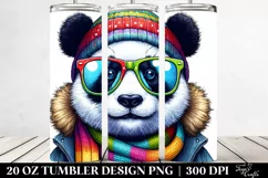 Quirky Colored Panda Portrait|20 oz Tumbler Product Image 2