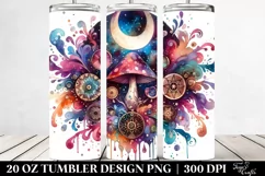 Vibrant Magical Mushroom Clipart, Transparent 20 Oz Tumbler Product Image 2