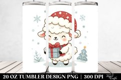 Cute Baby Lamb with Present Clipart Product Image 2