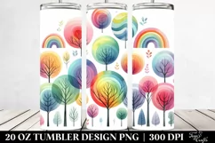 Simple Pastel Rainbow Trees Tumbler | 20 oz Tumbler Product Image 2