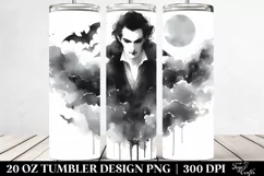 Simple Gothic Vampire Watercolor | 20 oz Tumbler Product Image 2