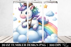 Watercolor Baby Unicorn Cowboy | 20 Oz Tumbler Product Image 2