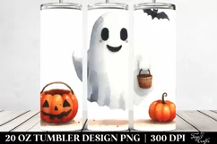 Funny Halloween Clipart - Ghost, High-Res 20 Oz Tumbler Product Image 2