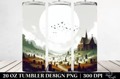 Eerie Graveyard Digital Painting | 20 oz Tumbler Product Image 2