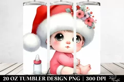 Cute Baby with Santa Hat Clipart, Transparent 20 Oz Tumbler Product Image 2