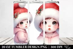 Cute Baby with Santa Hat Clipart, Transparent 20 Oz Tumbler Product Image 2
