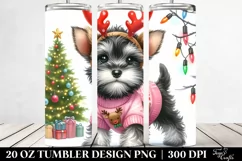 Cute Baby Miniature Schnauzer with Christmas Theme, PNG Product Image 2
