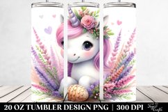 Cute Baby Unicorn with Heather | 20 oz Tumbler Product Image 2