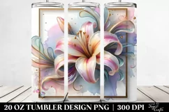 Abstract Pastel Glossy Lily 20 Oz Tumbler Product Image 2