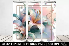 Abstract Pastel Glossy Lily 20 Oz Tumbler Product Image 2
