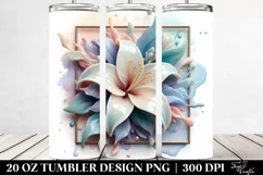Abstract Pastel Lily 20 Oz Tumbler Product Image 2