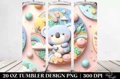 Pastel Koala Clipart, Transparent 20 Oz Tumbler Product Image 2