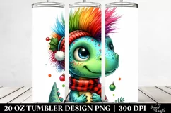 Goofy Baby Dinosaur with Santa Hat, Transparent 20 Oz Product Image 2