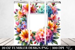 20 Oz Tumbler Sublimation | Colorful Watercolor Rhododendron Product Image 2