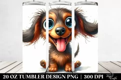 Cute Crazy Dachshund Smiling | 20 Oz Tumbler Product Image 2