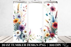 Centered Watercolor Wild Flowers | 20 Oz Tumbler Product Image 2