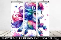 Vibrant Running Unicorn | 20 oz Tumbler Product Image 2