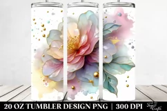 Abstract Pastel Shiny Camellia 20 Oz Tumbler Product Image 2