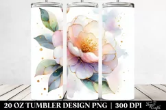 Abstract Pastel Shiny Camellia 20 Oz Tumbler Product Image 2