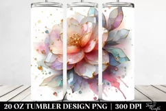 Abstract Pastel Shiny Camellia 20 Oz Tumbler Product Image 2