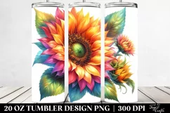 Vibrant Sunflower Glossy Petals Watercolor White Background Product Image 2