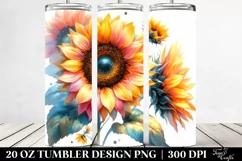 Vibrant Sunflower Glossy Petals Watercolor White Background Product Image 2