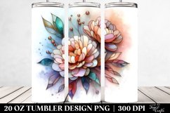 Wooden Stained Peonies Clipart, Transparent 20 Oz Tumbler Product Image 2