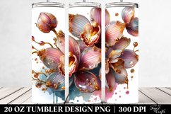 20 Oz Tumbler Sublimation | Detailed Glossy Orchid with Product Image 2