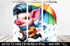Running Baby Pig Art | 20 oz Tumbler Product Image 2
