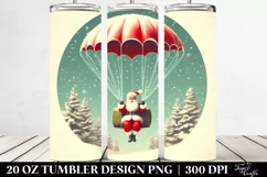 Retro Santa with Parachute PNG Product Image 2