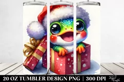 Expressive Baby Frog with Santa Hat PNG Product Image 2