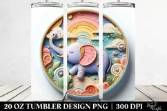 Pastel Elephant Clipart, Transparent 20 Oz Tumbler Product Image 2