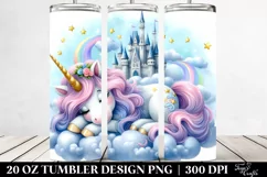 Cute Unicorn Napping on a Cloud | 20 Oz Tumbler Product Image 2