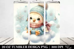 Cute Baby Parrot Winter Snowflakes Cloud Watercolor Tumbler Product Image 2
