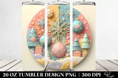 3D Pastel Christmas Snowflake 20 Oz Tumbler Product Image 2