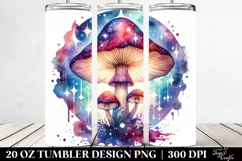 Vibrant Magical Mushroom Clipart, Transparent 20 Oz Tumbler Product Image 2