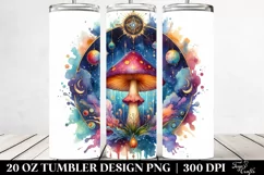 Vibrant Magical Mushroom Clipart, Transparent 20 Oz Tumbler Product Image 2
