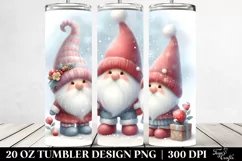 3 Santa Gnomes Pastel Drawing | 20 oz Tumbler Product Image 2