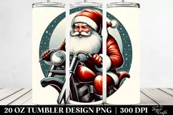 Retro Christmas Santa Biker PNG Product Image 2