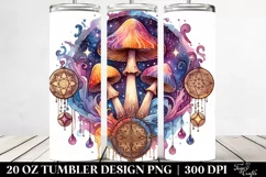 Vibrant Magical Mushroom Clipart, Transparent 20 Oz Tumbler Product Image 2