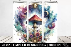 Vibrant Magical Mushroom Clipart, Transparent 20 Oz Tumbler Product Image 2