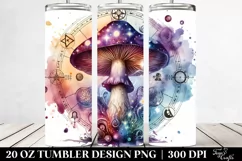 Vibrant Magical Mushroom Clipart, Transparent 20 Oz Tumbler Product Image 2