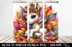 Baby Unicorn with Autumn Leaves. 20 Oz Tumbler Design Product Image 2