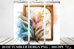 Abstract Pastel Wooden Stained Calla Lily 20 Oz Tumbler Product Image 2