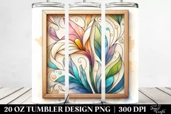 Abstract Pastel Wooden Stained Calla Lily 20 Oz Tumbler Product Image 2