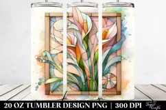 Abstract Pastel Wooden Stained Calla Lily 20 Oz Tumbler Product Image 2