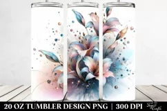Abstract Pastel Shiny Lobelia 20 Oz Tumbler Product Image 2