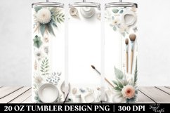 Washed Watercolor Tumbler with Abstract Design | 20 oz Product Image 2