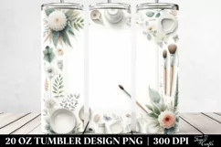 Washed Watercolor Tumbler with Abstract Design | 20 oz Product Image 2