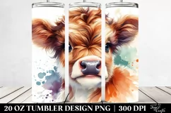 Smiling Baby Highland Cow PNG Product Image 2